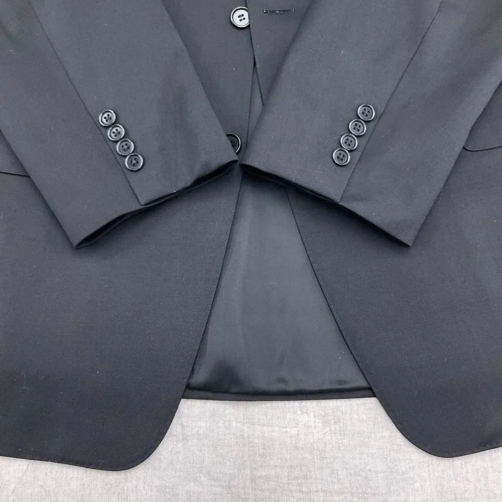 Canali Blazer Men 42  Black AL Pure Wool Classic‎ Career Jacket Italy VTG